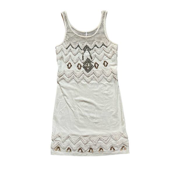 Free People Zig to the Zag Mini Dress | Sequin Bodycon Dress Ivory Medium NWT - Picture 5 of 11